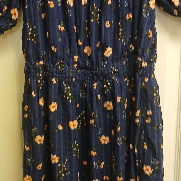 OLD NAVY Womens Summer Dress, Blue/Pink Floral, On/Off Shoulder, Size S - Picture 5 of 10
